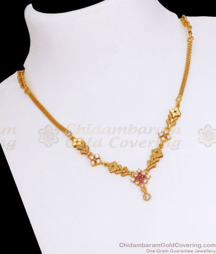 Buy quality 22kt gold kalkatti designer necklace with earrings mga - gls066  in Amreli
