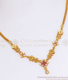 Elegant 22Kt Gold Plated Necklace Floral Design NCKN2779 Elegant 22Kt Gold Plated Necklace Floral Design NCKN2779