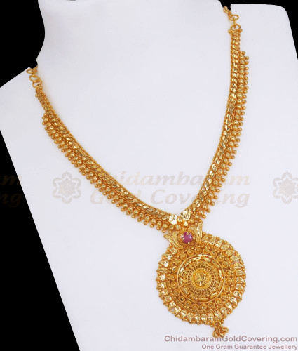 Antique Long Necklace Set - Golden Pearls | Antique Gold-plated Jewellery