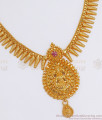 Goddess Lakshmi Pendant Gold Plated Necklace Ruby Stone NCKN2786