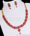 Stunning Gold Plated Necklace Flower Multi Stone Earring Combo NCKN2791