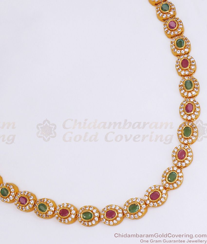 Glittering Stone Gold Plated Necklace Set Bridal Stone Jewelry NCKN2792