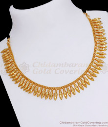 Bridal Wear One Gram Kerala Necklace Mullaipoo Pattern Shop Online NCKN2798 Bridal Wear One Gram Kerala Necklace Mullaipoo Pattern Shop Online NCKN2798