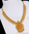 Wedding Collections Gold Necklace Leaf Pattern Ruby Stone Jewelry Buy Online NCKN2803