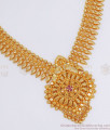 Elegant High Quality one Gram Necklace Ruby Stone Mullai Mottu Design NCKN2804