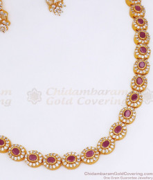 Beautiful Uncut Diamond Stone Gold Plated Necklace Earring Combo NCKN2809
