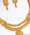 Real Gold Pattern Bridal Necklace Forming Pattern Combo Set NCKN2813