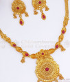 Real Gold Pattern 2 Gram Gold Stone Necklace Earring Combo NCKN2815