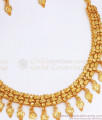 Close Neck Light Weight 2 Gram Gold Necklace Earring Combo Shop Online NCKN2818