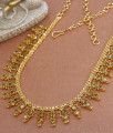 Luxurious Gold Look Necklace Unique Peridot Gemstone Pattern NCKN2819
