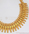 Grand Two Gram Gold Kerala Bridal Necklace Mullaipoo Design NCKN2821