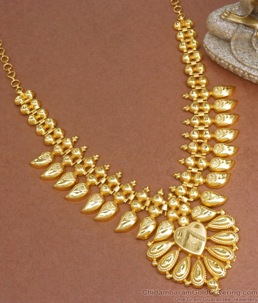 Pure Gold Tone Kerala Necklace Collection Mullaipoo Design Shop Online NCKN2825