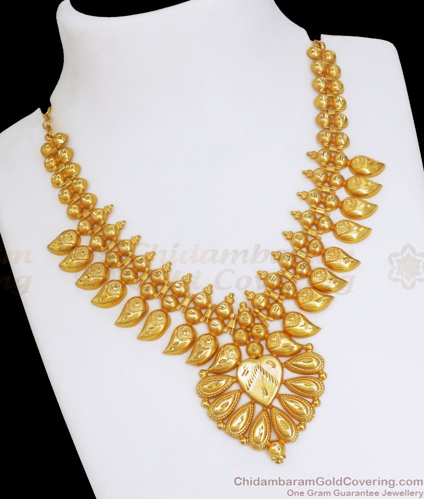 Pure Gold Tone Kerala Necklace Collection Mullaipoo Design Shop Online NCKN2825