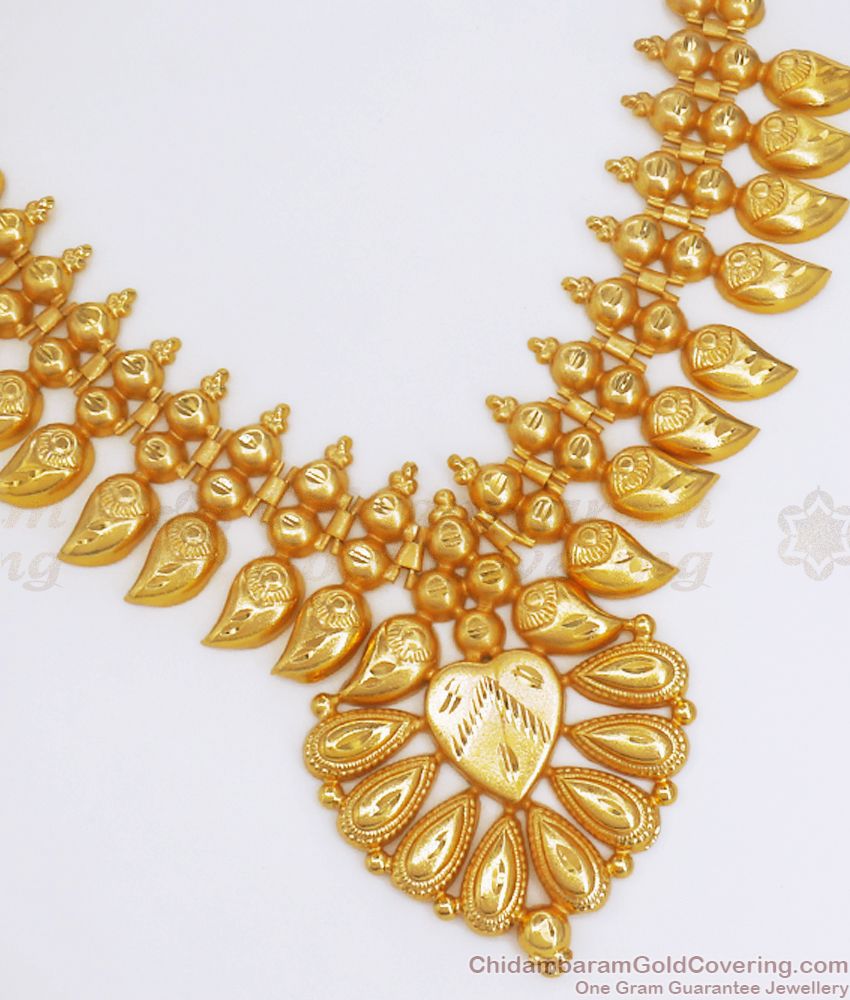 Pure Gold Tone Kerala Necklace Collection Mullaipoo Design Shop Online NCKN2825