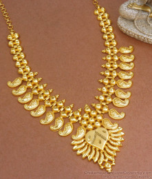 Traditional 2 Gram Gold Necklace Mango Pattern Bridal Jewelry Design NCKN2826 Traditional 2 Gram Gold Necklace Mango Pattern Bridal Jewelry Design NCKN2826