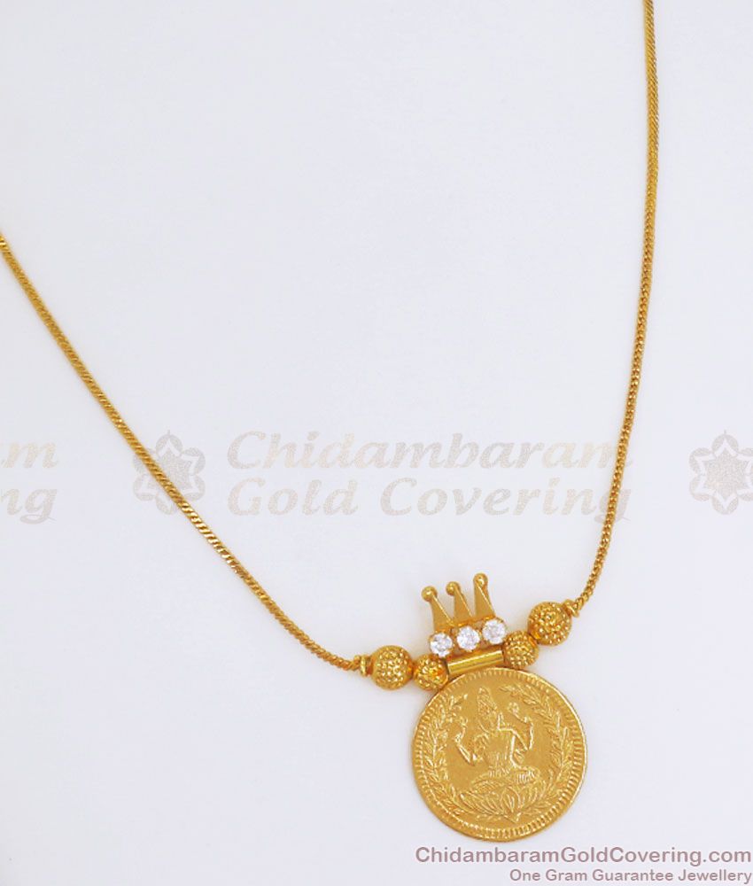 Big Single Lakshmi Coin Gold Plated Necklace Shop Online NCKN2832