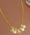 New Arrivals Gold Plated Christian Coin Necklace White Stone Design NCKN2833