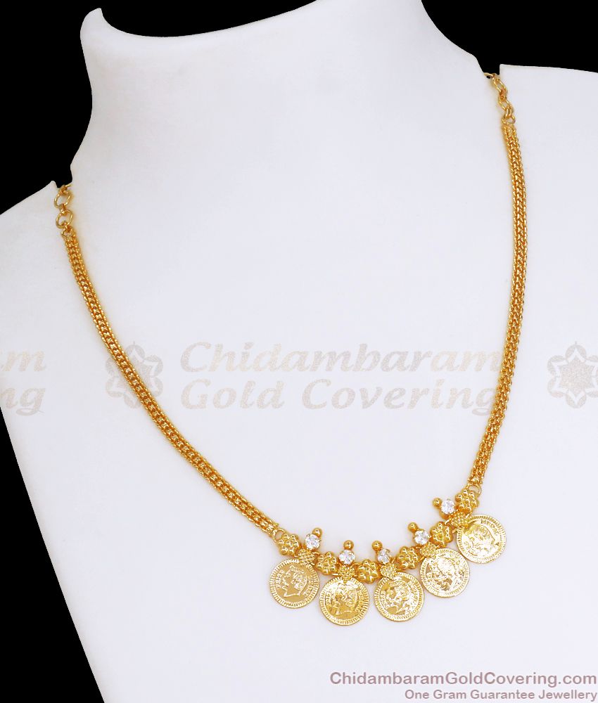 New Arrivals Gold Plated Christian Coin Necklace White Stone Design NCKN2833