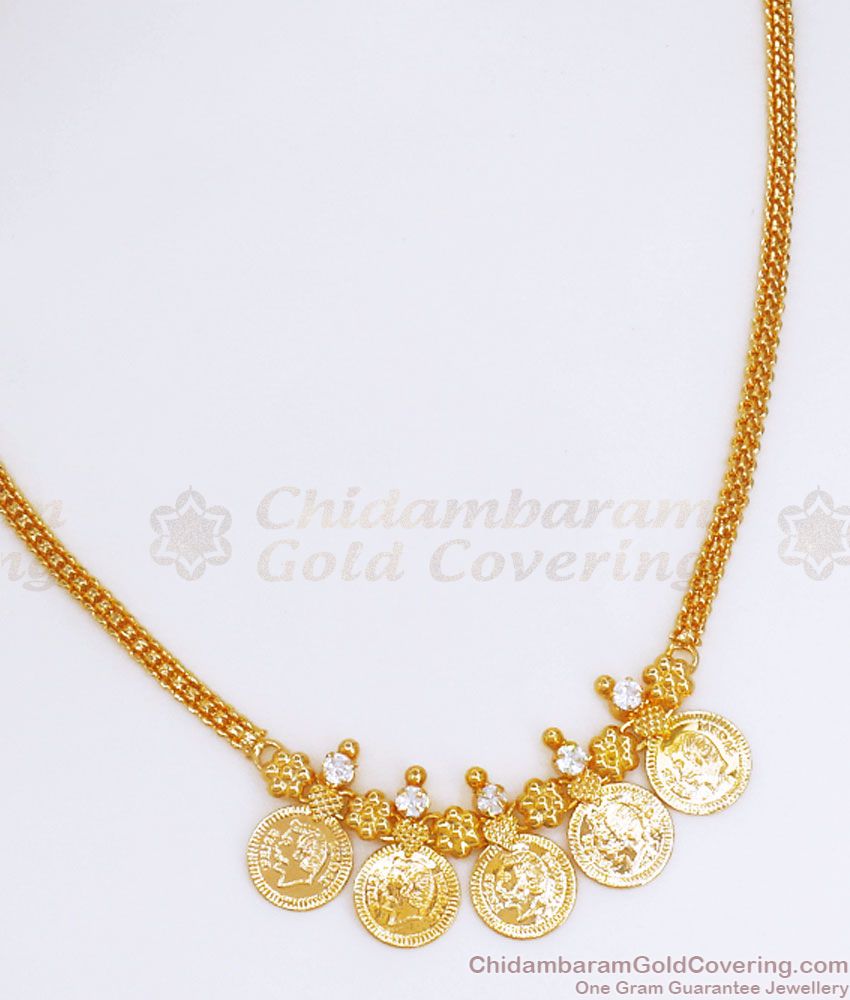 New Arrivals Gold Plated Christian Coin Necklace White Stone Design NCKN2833