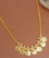1 Gram Gold Necklace Christian Coin Pattern With White Stone NCKN2834 1 Gram Gold Necklace Christian Coin Pattern With White Stone NCKN2834