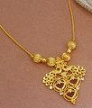 Stylish One Gram Gold Necklace Ruby Palakka Stone Kerala Design NCKN2835