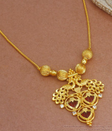Stylish One Gram Gold Necklace Ruby Palakka Stone Kerala Design NCKN2835 Stylish One Gram Gold Necklace Ruby Palakka Stone Kerala Design NCKN2835