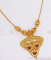Stylish One Gram Gold Necklace Ruby Palakka Stone Kerala Design NCKN2835