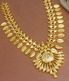 Real Gold Tone Kerala Necklace Bridal Jewelry Pattern Shop Online NCKN2837 Real Gold Tone Kerala Necklace Bridal Jewelry Pattern Shop Online NCKN2837