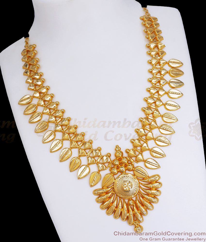 Real Gold Tone Kerala Necklace Bridal Jewelry Pattern Shop Online NCKN2837