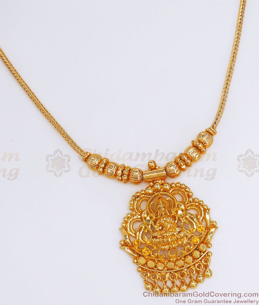 Lakshmi Pattern Gold Imitation Necklace Shop Online NCKN2840