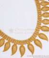 Premium Handcrafted Leaf Pattern Gold Imitation Necklace Party Wear Collections NCKN2842