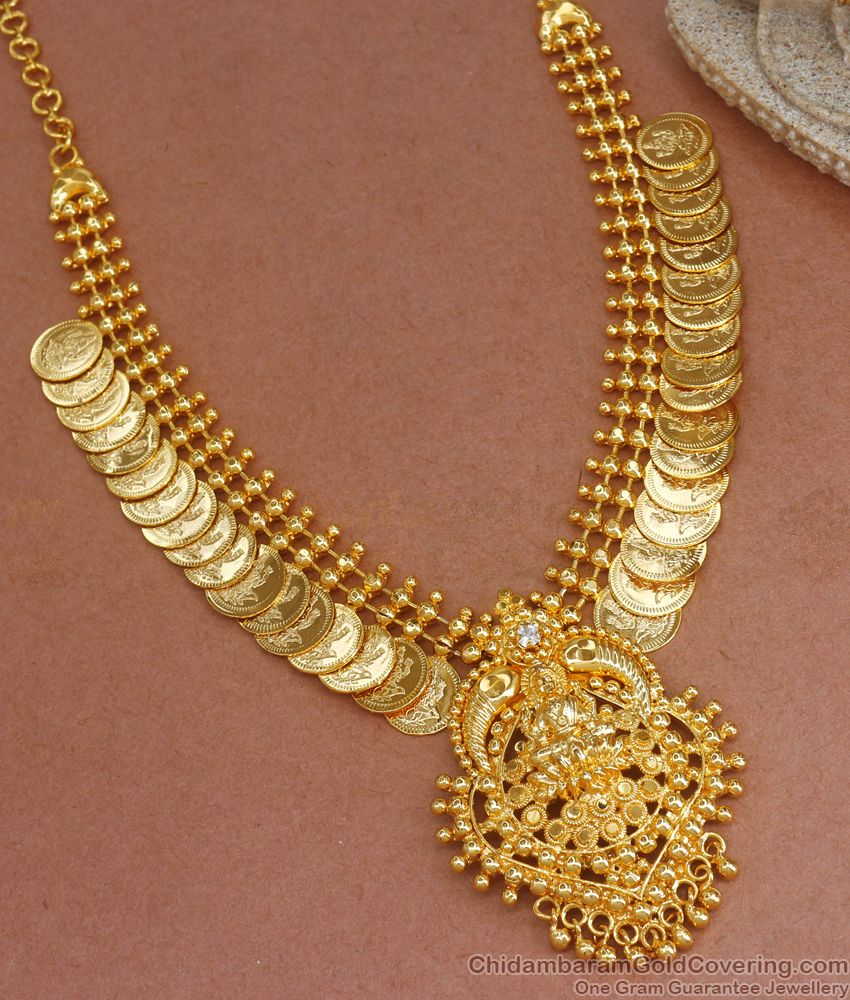 1 Gram Gold Necklace Lakshmi Coin Design Bridal Collections NCKN2844