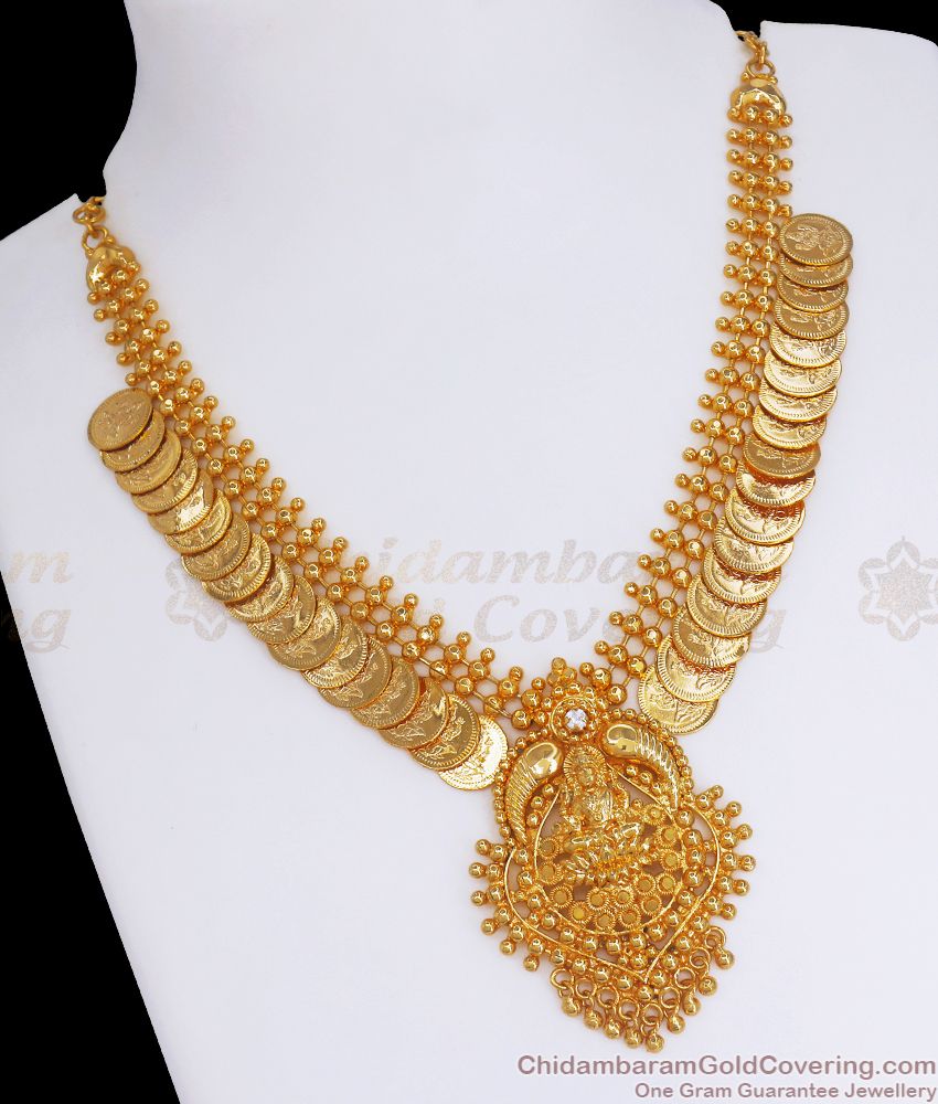 1 Gram Gold Necklace Lakshmi Coin Design Bridal Collections NCKN2844