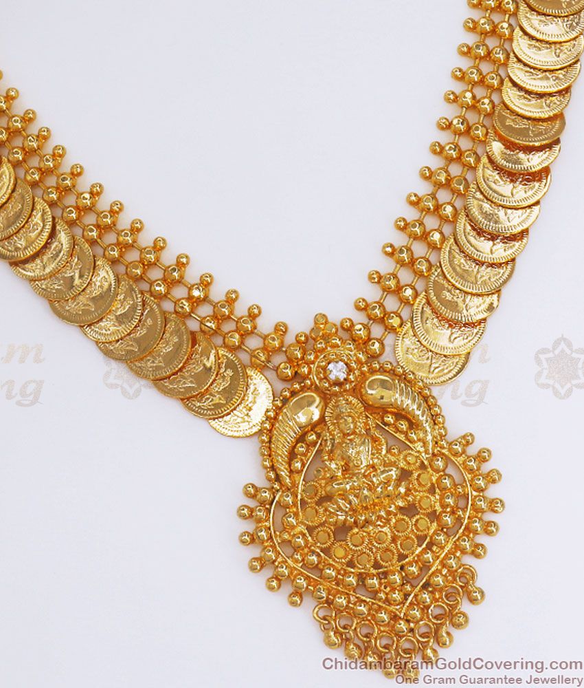1 Gram Gold Necklace Lakshmi Coin Design Bridal Collections NCKN2844