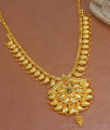 New Model Gold Mango Necklace Emerald Stone Imitation Jewelry Collections NCKN2845