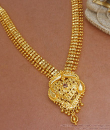 Heavy Gold Plated Mullai Mottu Necklace Kerala Bridal Jewelry NCKN2846 Heavy Gold Plated Mullai Mottu Necklace Kerala Bridal Jewelry NCKN2846