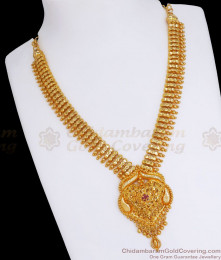 Heavy Gold Plated Mullai Mottu Necklace Kerala Bridal Jewelry NCKN2846 Heavy Gold Plated Mullai Mottu Necklace Kerala Bridal Jewelry NCKN2846