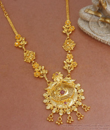 Latest 1 Gram Gold Necklace Floral Design Shop Online NCKN2848 Latest 1 Gram Gold Necklace Floral Design Shop Online NCKN2848