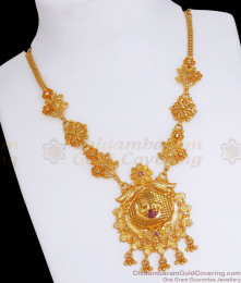Latest 1 Gram Gold Necklace Floral Design Shop Online NCKN2848 Latest 1 Gram Gold Necklace Floral Design Shop Online NCKN2848