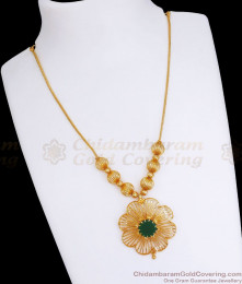 Daily Wear Gold Plated Necklace Palakka Stone Collection NCKN2850 Daily Wear Gold Plated Necklace Palakka Stone Collection NCKN2850