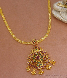 Stylish Gold Covering Necklace Multi Kemp Stone Attigai Jewelry NCKN2852 Stylish Gold Covering Necklace Multi Kemp Stone Attigai Jewelry NCKN2852