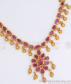 Full Ruby Kemp Stone Gold Plated Necklace Shop Online NCKN2853