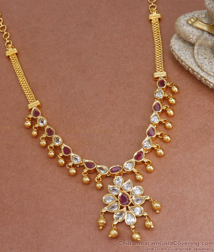 Premium Kemp Stone Gold Necklace Shop Online NCKN2854