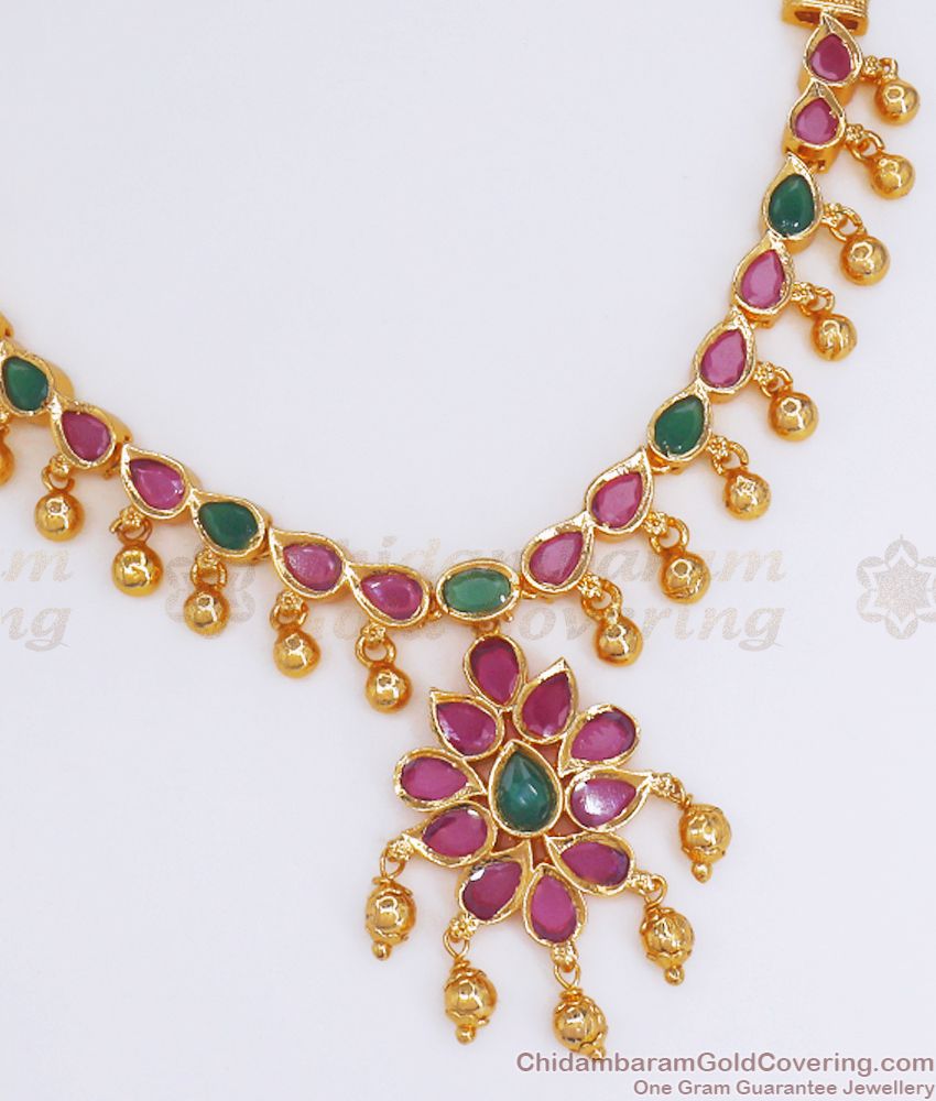 Gorgeous Gold Plated Necklace Multi Kemp Stone Jewelry NCKN2855