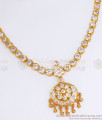 Traditional Impon White Attigai Gati Stone Necklace Earring Set NCKN2856