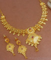 Pretty Gold Necklace Earring Combo Set Bridal Jewelry NCKN2857