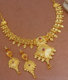 Pretty Gold Necklace Earring Combo Set Bridal Jewelry NCKN2857 Pretty Gold Necklace Earring Combo Set Bridal Jewelry NCKN2857