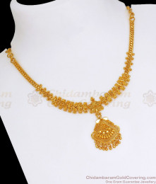 1 Gram Gold Necklace Calcutta Pattern Bridal Wear NCKN2858 1 Gram Gold Necklace Calcutta Pattern Bridal Wear NCKN2858