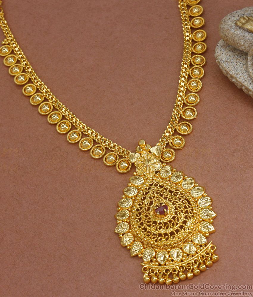 Artistic Single Stone Gold Plated Necklace Shop Online NCKN2862