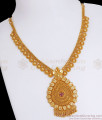Artistic Single Stone Gold Plated Necklace Shop Online NCKN2862
